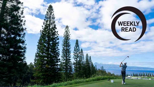 Scottie Scheffler tees off at the 2022 Sentry Tournament of Champions at Kapalua, Hawaii.